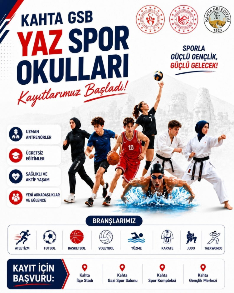 GSB Kahta Yaz Spor Okulları'nda Kayıtlar Başladı